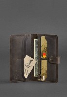 Кожаное портмоне на молнии  BlankNote 7.0 Темно-коричневое Crazy Horse BN-PM-7-O