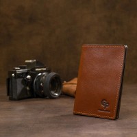 Кожаная обложка для паспорта GRANDE PELLE 11485 Коричневый