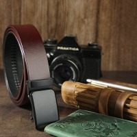 Мужской кожаный ремень автомат Vintage 20271