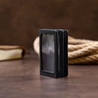 Женская кожаная визитница с обложкой для ID-паспорта  GRANDE PELLE 11291 Черная