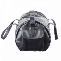 Дорожная синяя кожаная сумка Grande Pelle 11049