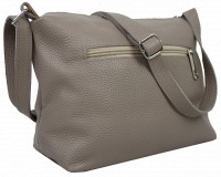 	Женская кожаная сумка через плечо Borsacomoda бежевая