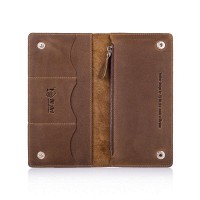 Кожаный бумажник Hi Art WP-05 Shabby Light Olive 7 wonders of the world