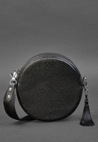 Женская кожаная круглая сумка  BlankNote Tablet черная Blackwood BN-BAG-23-BW