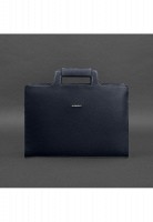 Женская кожаная сумка для ноутбука и документов BlankNote темно-синяя Краст BN-BAG-36-NAVY-BLUE