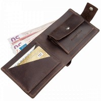 Мужское тёмно-коричневое портмоне из натуральной кожи GRANDE PELLE 11229