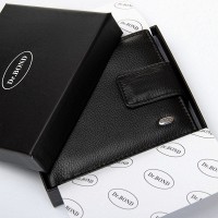 Мужской кожаный кошелек  DR. BOND MS-27CK black