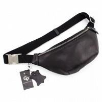 Мужская кожаная сумка бананка, сумка напоясная Grande Pelle 741610