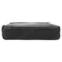 Мужская чёрная кожаная сумка Borsa Leather 1t8153m-black