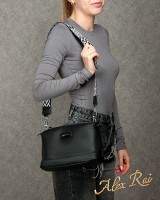 Женский молодежный кожаный клатч ALEX RAI 29012 black