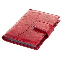 Женская красная визитница Canpellini из лакированной кожи