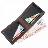 Тёмно-коричневое портмоне из натуральной кожи GRANDE PELLE 11227