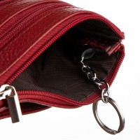 Женская кожаная косметичка-ключница Cosmetic A-00141 bordo