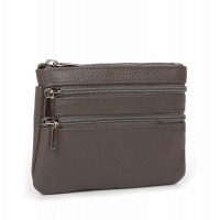 Женская кожаная косметичка-ключница Cosmetic A-00141 grey