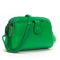 Женский молодежный кожаный клатч ALEX RAI 88085 l.green