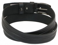 Мужской кожаный ремень под брюки Skipper 1003-35 черный 3,5 см