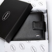Мужской кожаный кошелек - зажим для купюр DR. BOND M13-1CK black