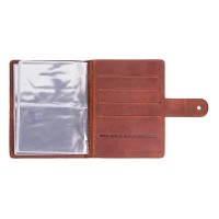 Кожаный картхолдер Hi Art «7 wonders of the world» CH-06 Shabby Сognac