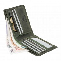 Кожаное портмоне с RFID защитой Visconti 707 oil grn