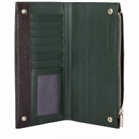 Кожаный женский кошелек Smith and Canova 26801 Althorp (Green-Brown)