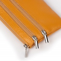 Женская кожаная косметичка-ключница Cosmetic A-00141 yellow