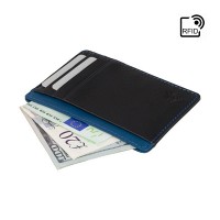 Мужской кожаный картхолдер Visconti VSL58 (Black/Cobalt)