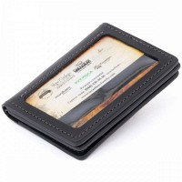 Женская кожаная визитница с обложкой для ID-паспорта  GRANDE PELLE 11291 Черная