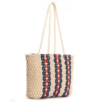 Пляжная плетеная сумка PODIUM 6170 beige