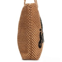 Пляжная плетеная сумка PODIUM 1036 khaki black