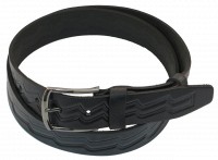 Мужской кожаный ремень под джинсы Skipper 1033-38 черный 3,8 см