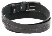 Мужской кожаный ремень  под брюки Skipper 1283-35 черный