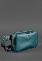 Женская кожаная поясная сумка BlankNote Dropbag Maxi зеленая Krast BN-BAG-20-MALACHITE