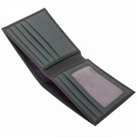 Мужской кожаный кошелек Smith & Canova 90013 (Black-Grey)