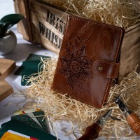 Кожаный картхолдер Hi Art «Mehendi Classic» CH-06 Crystal Amber