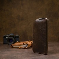 Женский кожаный кошелек GRANDE PELLE 11466 Коричневый