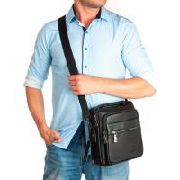 Мужская кожаная сумка через плечо BRETTON 5015-4 black