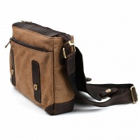 Мужская сумка через плечо из кожи и канваса TARWA RСс-6002-3md