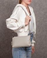 Женский молодежный кожаный клатч ALEX RAI 3092 pale grey
