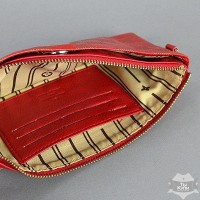 Женский красный стильный клатч-кошелек