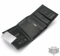 Мужской кожаный портмоне черный Bond