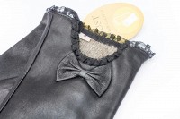 Перчатки женские чёрные кожаные 303s2 M Shust Gloves