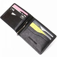 Кожаный зажим для купюр GRANDE PELLE 11475 Черный