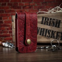 Красная ключница из кожи HiArt KH-03 Let's Go Travel