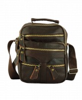 Темно-коричневая кожаная сумка TRAUM 7172-32