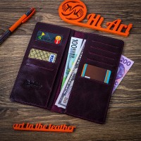 Кожаный бумажник Hi Art Mehendi Classic WP-02-C19-1718-T006