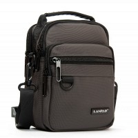 Мужская небольшая сумка через плечо и пояс Lanpad 82078 grey