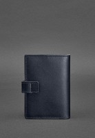 Кожаная обложка для паспорта BlankNote 5.0 (с окошком) темно-синяя Краст BN-OP-5-NAVY-BLUE