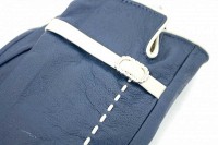 Женские кожаные перчатки Shust Gloves синие 374s3 L
