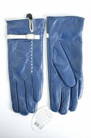 Женские кожаные перчатки Shust Gloves синие 374s1 S