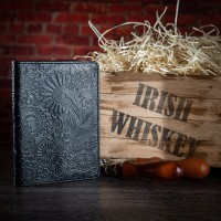 Обложка-органайзер для документов из кожи HiArt AD-01 Mehendi Art черная